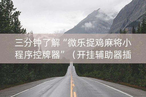 三分钟了解“微乐捉鸡麻将小程序控牌器”（开挂辅助器插件)