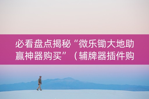 必看盘点揭秘“微乐锄大地助赢神器购买”（辅牌器插件购买)