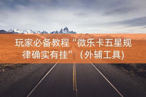 玩家必备教程“微乐卡五星规律确实有挂”（外辅工具)
