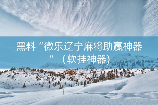 黑料“微乐辽宁麻将助赢神器”（软挂神器)