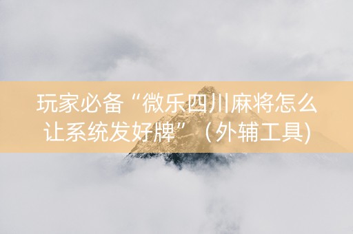 玩家必备“微乐四川麻将怎么让系统发好牌”（外辅工具)