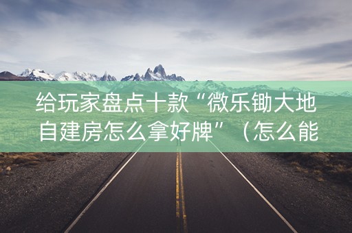 给玩家盘点十款“微乐锄大地自建房怎么拿好牌”（怎么能让牌好一点)