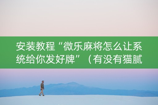 安装教程“微乐麻将怎么让系统给你发好牌”（有没有猫腻)
