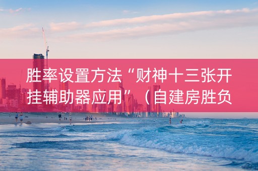 胜率设置方法“财神十三张开挂辅助器应用”（自建房胜负规律)