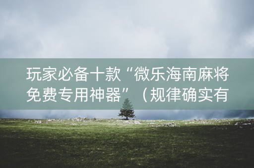玩家必备十款“微乐海南麻将免费专用神器”（规律确实有挂)