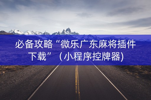 必备攻略“微乐广东麻将插件下载”（小程序控牌器)