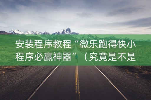 安装程序教程“微乐跑得快小程序必赢神器”（究竟是不是有挂)
