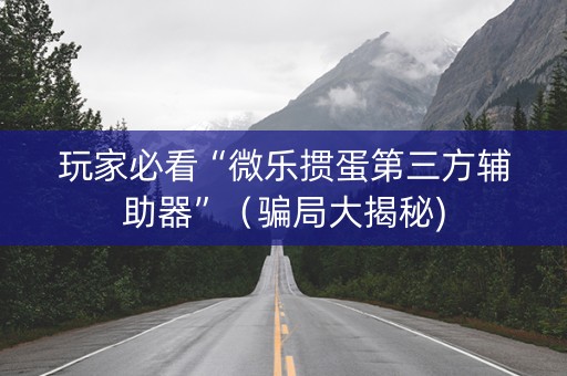 玩家必看“微乐掼蛋第三方辅助器”（骗局大揭秘)