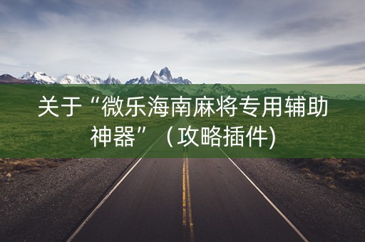 关于“微乐海南麻将专用辅助神器”（攻略插件)