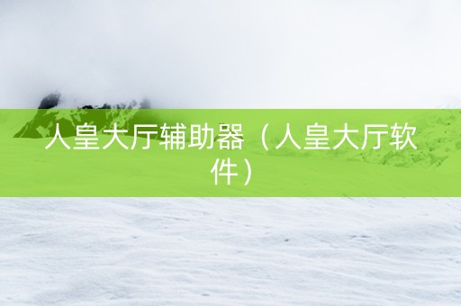 人皇大厅辅助器（人皇大厅软件）