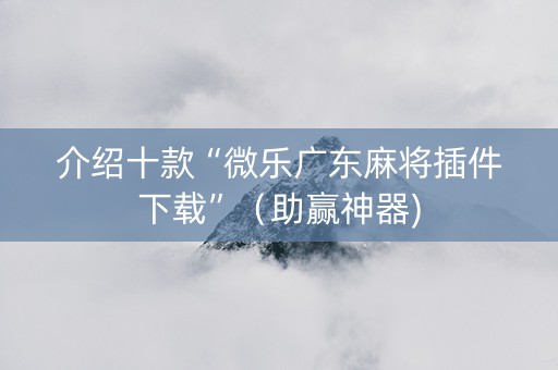 介绍十款“微乐广东麻将插件下载”（助赢神器)