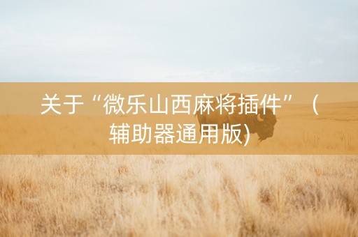关于“微乐山西麻将插件”（辅助器通用版)
