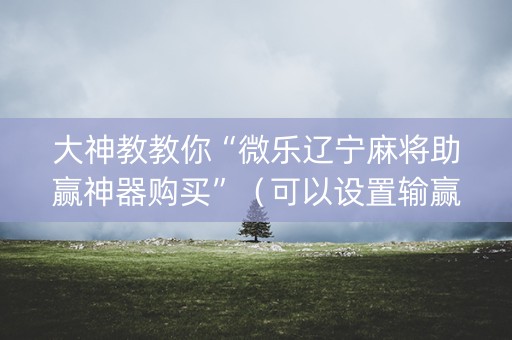 大神教教你“微乐辽宁麻将助赢神器购买”（可以设置输赢吗)