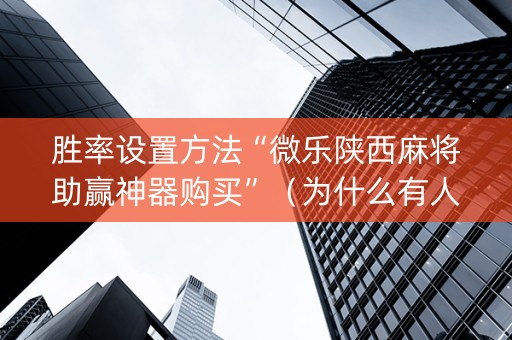 胜率设置方法“微乐陕西麻将助赢神器购买”（为什么有人一直赢)