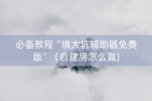 必备教程“填大坑辅助器免费版”（自建房怎么赢)