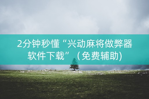 2分钟秒懂“兴动麻将做弊器软件下载”（免费辅助)