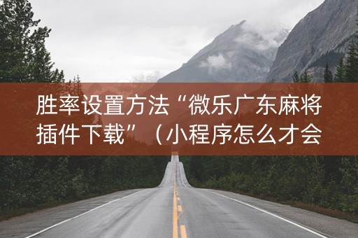 胜率设置方法“微乐广东麻将插件下载”（小程序怎么才会赢)