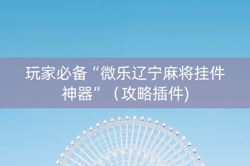 玩家必备“微乐辽宁麻将挂件神器”（攻略插件)