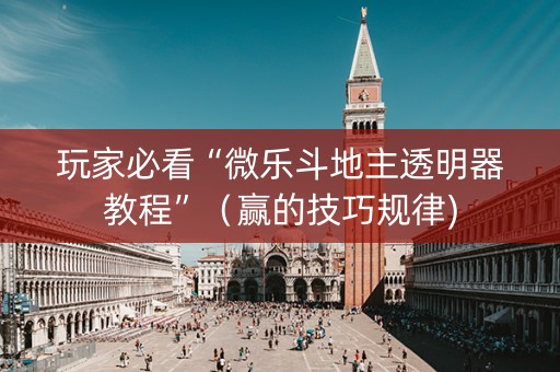 玩家必看“微乐斗地主透明器教程”（赢的技巧规律)