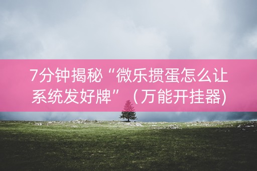 7分钟揭秘“微乐掼蛋怎么让系统发好牌”（万能开挂器)