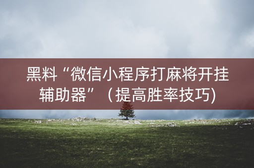 黑料“微信小程序打麻将开挂辅助器”（提高胜率技巧)