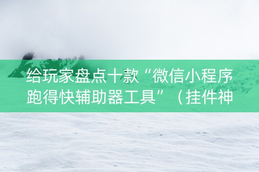 给玩家盘点十款“微信小程序跑得快辅助器工具”（挂件神器)