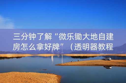 三分钟了解“微乐锄大地自建房怎么拿好牌”（透明器教程)