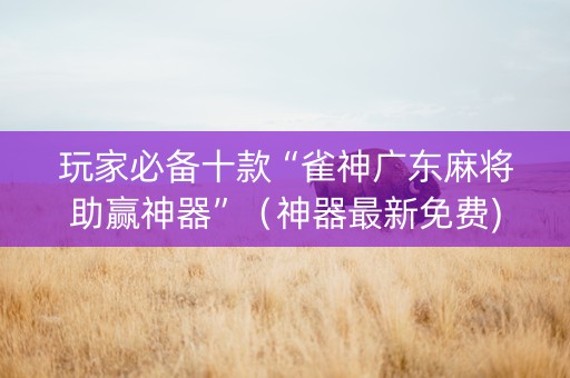 玩家必备十款“雀神广东麻将助赢神器”（神器最新免费)
