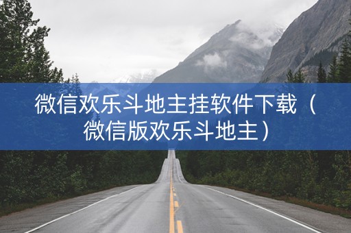 微信欢乐斗地主挂软件下载（微信版欢乐斗地主）