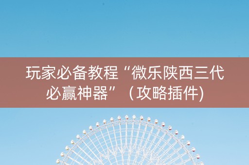 玩家必备教程“微乐陕西三代必赢神器”（攻略插件)