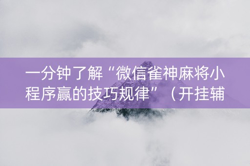 一分钟了解“微信雀神麻将小程序赢的技巧规律”（开挂辅助插件)