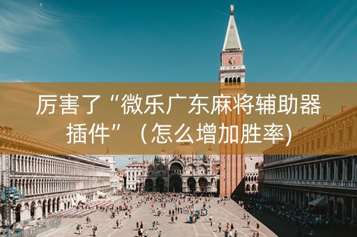 厉害了“微乐广东麻将辅助器插件”（怎么增加胜率)
