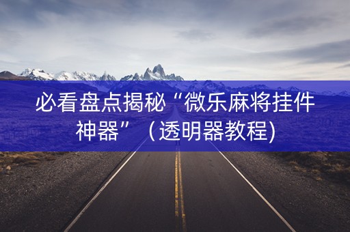 必看盘点揭秘“微乐麻将挂件神器”（透明器教程)