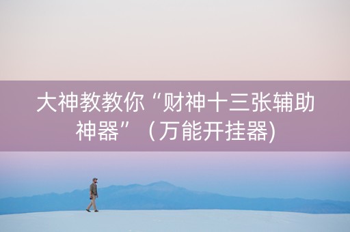 大神教教你“财神十三张辅助神器”（万能开挂器)