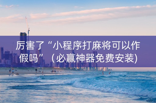 厉害了“小程序打麻将可以作假吗”（必赢神器免费安装)