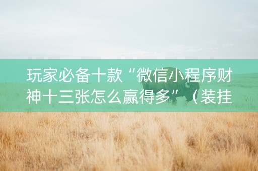 玩家必备十款“微信小程序财神十三张怎么赢得多”（装挂怎么安装)