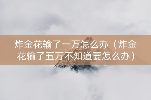 炸金花输了一万怎么办（炸金花输了五万不知道要怎么办）