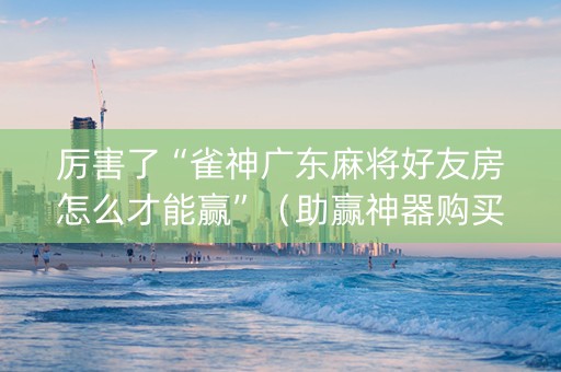 厉害了“雀神广东麻将好友房怎么才能赢”（助赢神器购买)