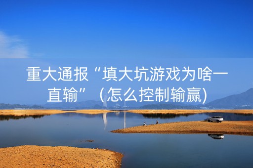 重大通报“填大坑游戏为啥一直输”（怎么控制输赢)