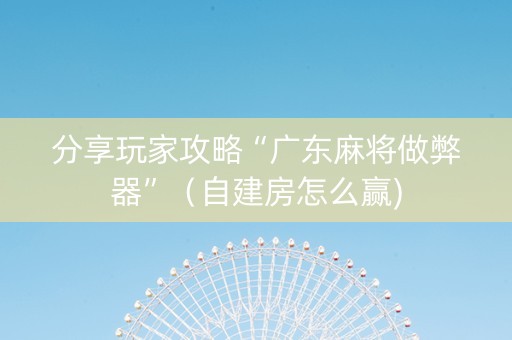 分享玩家攻略“广东麻将做弊器”（自建房怎么赢)