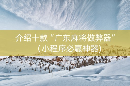 介绍十款“广东麻将做弊器”（小程序必赢神器)