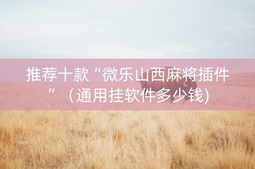 推荐十款“微乐山西麻将插件”（通用挂软件多少钱)