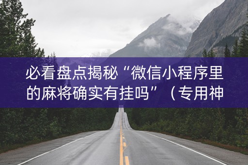 必看盘点揭秘“微信小程序里的麻将确实有挂吗”（专用神器)