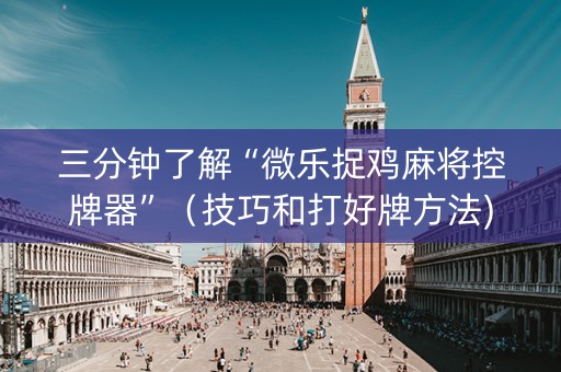 三分钟了解“微乐捉鸡麻将控牌器”（技巧和打好牌方法)
