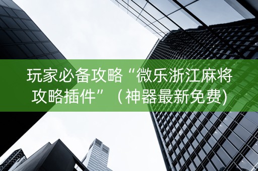 玩家必备攻略“微乐浙江麻将攻略插件”（神器最新免费)