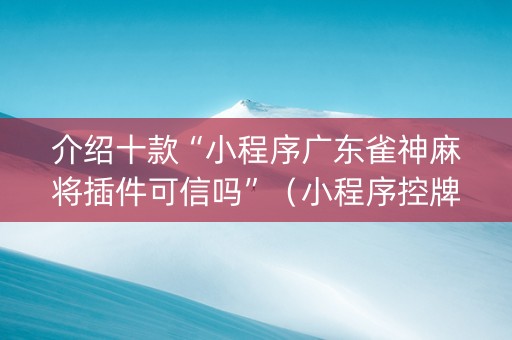 介绍十款“小程序广东雀神麻将插件可信吗”（小程序控牌器)