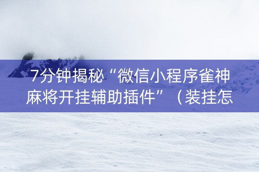 7分钟揭秘“微信小程序雀神麻将开挂辅助插件”（装挂怎么安装)