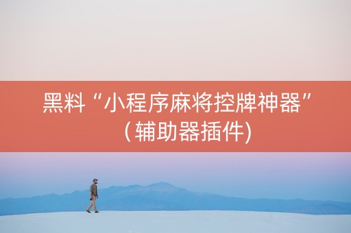 黑料“小程序麻将控牌神器”（辅助器插件)