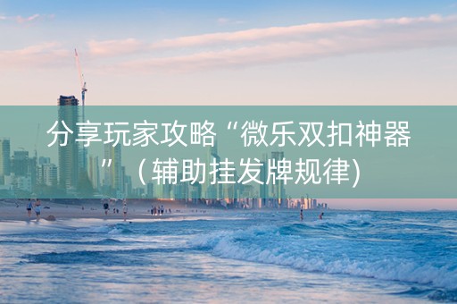 分享玩家攻略“微乐双扣神器”（辅助挂发牌规律)