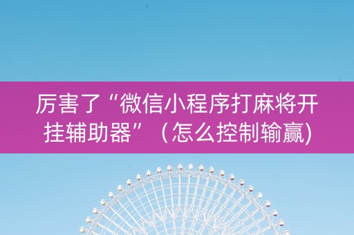 厉害了“微信小程序打麻将开挂辅助器”（怎么控制输赢)
